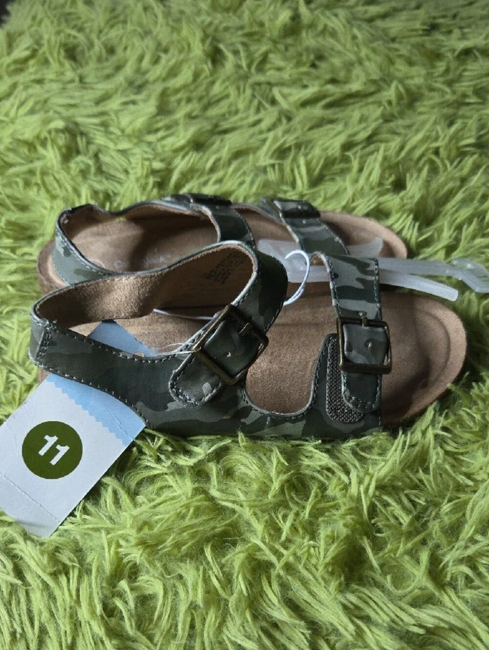 Cat & Jack Olive Camo Buckle Sandals‎ for Kids